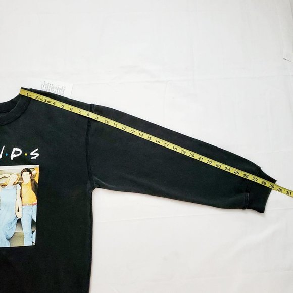 FRIENDS Unisex Digital Print Graphic Long Sleeve Shirt Black Size Medium NWT - Picture 8 of 11